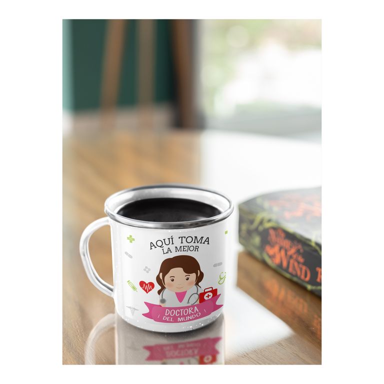 Taza Enlozada Salva Vidas Toma Café - Doctora