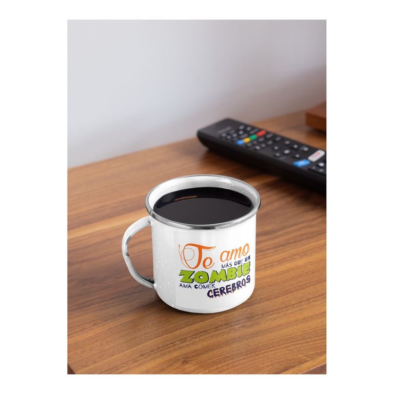 Taza Enlozada Cerebros y Más Cerebros - Fiesta Zombie