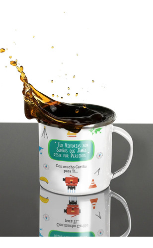 Taza Enlozada Café Y Coordenadas - Día De Topógrafo