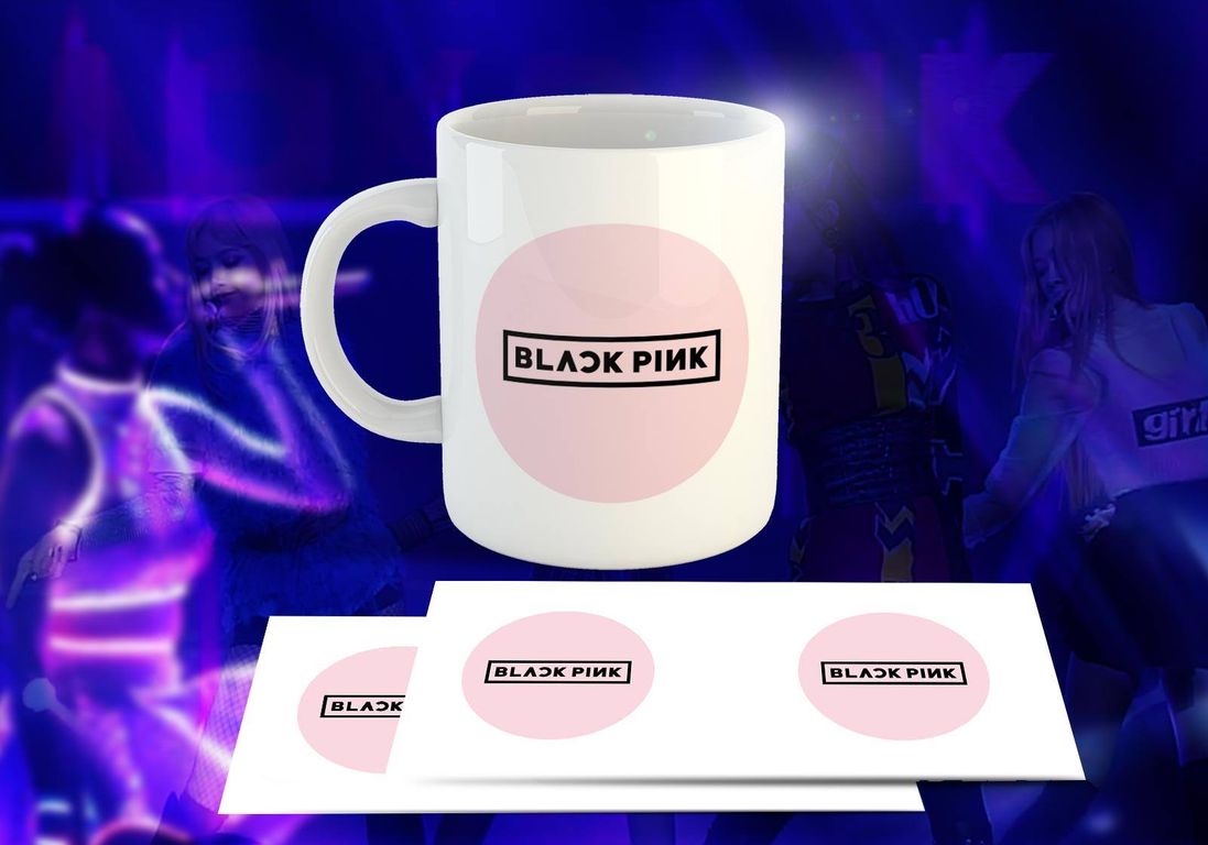 Taza Ceramica 11oz K-Pop Insp Blackpink Blanco Rosa