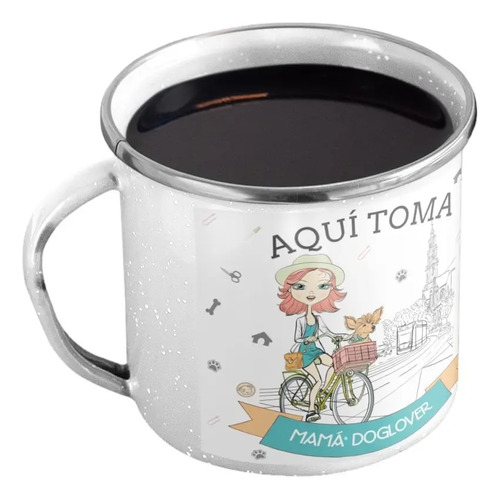 Taza Enlozada Mamá Dog Lover - Amor De Cuatro Patas Blanco Mamá Dog Lover