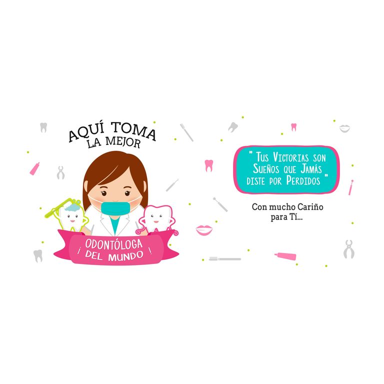 Taza Enlozada Entre Muelas y Mocas - Odontóloga