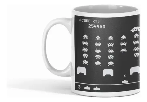Taza Space Invaders - Invasión Caliente Blanco