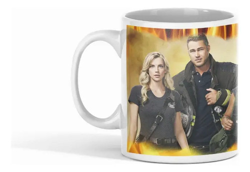 Taza Chicago Fire - Héroes Y Llamas Reveladas Blanco