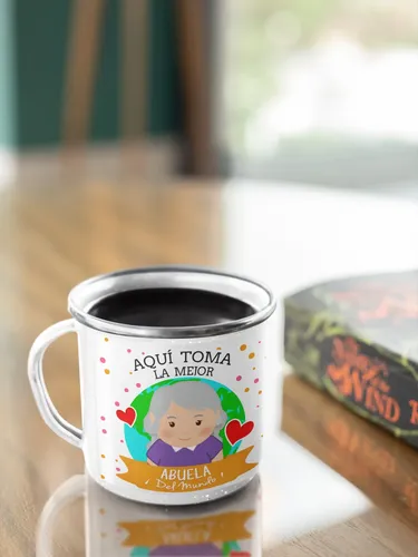 Taza Enlozada Mejor Abuela Del Mundo - Dulzura Y Sabiduría Blanco Mejor Abuela