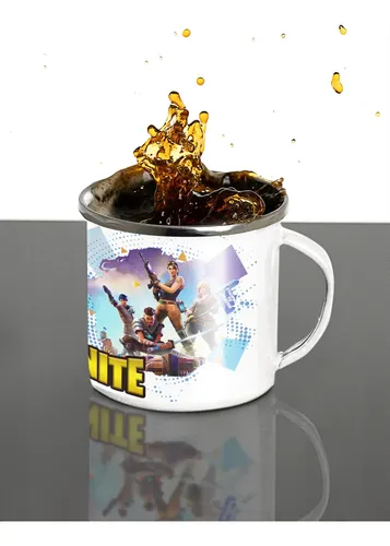 Taza Enlozada Arena De Fortnite - Juega Y Conquista Blanco Videojuegos