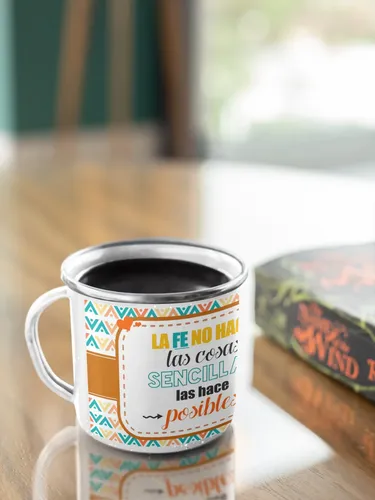 Taza Enlozada La Fe Hace Las Cosas Posibles Blanco Frase Cristiana