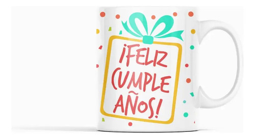 Taza Feliz Cumpleaños Regalo Único Blanco