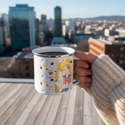 Taza Enlozada Sailor Moon - Luz Luna Blanco
