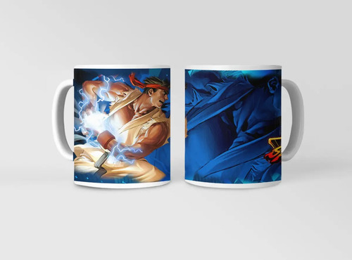 Taza Street Fighter Ryu Blanco