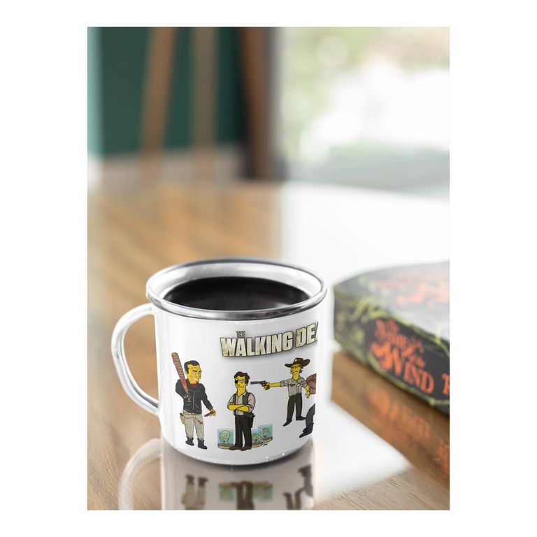 Taza Enlozada Héroes y Zombis - The Walking Dead