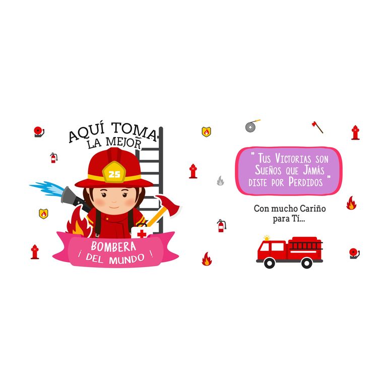 Taza Enlozada Bomberos - Héroes del Fuego M