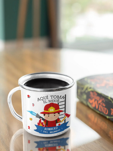 Taza Enlozada Bomberos - Héroes Del Fuego