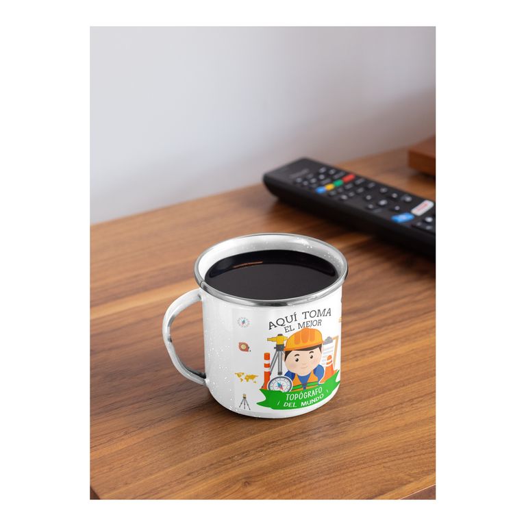 Taza Enlozada Café y Coordenadas - Día de Topógrafo