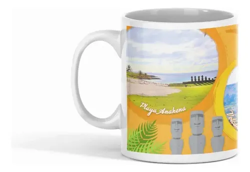 Taza Rapa Nui - Misterios De La Isla Blanco