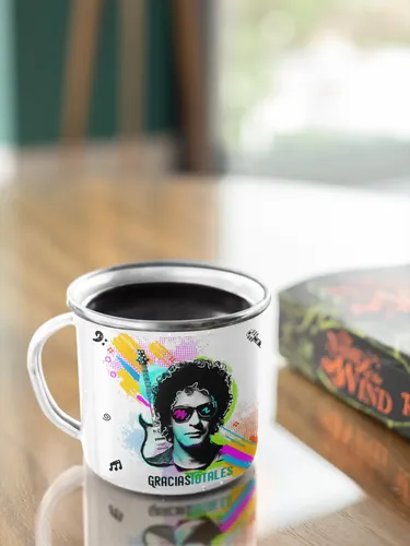 Taza Enlozado Soda Stereo Gracias Totales Blanco Soda Stereo Gracias Totales