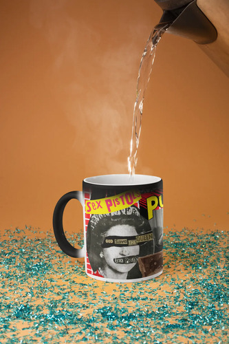 Taza Magica Sex Pistols Punk Rock Negro Rock