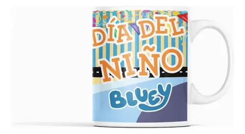 Taza Bluy Feliz Dia Del Niño Blanco