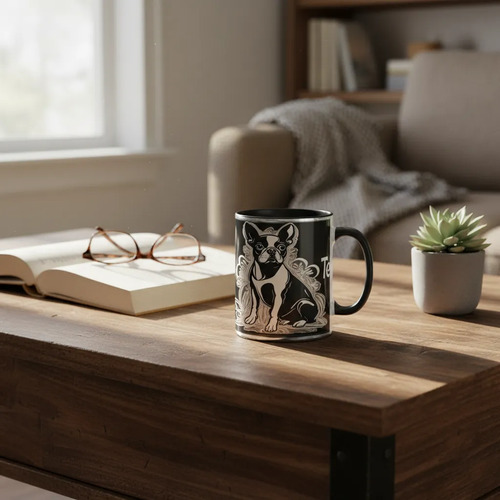 Taza Mágica Mascota Boston Terrier Amistad Y Vivacidad Negro Mascota