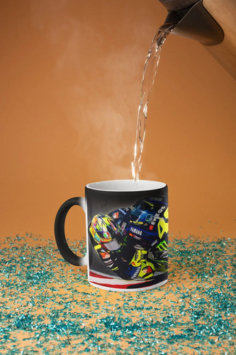 Taza Magica Valentino Rossi 46 - Moto Gp Negro Vr 46