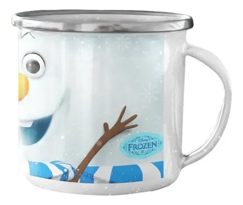 Taza Enlozada Sonrisas Heladas Con Olaf Blanco