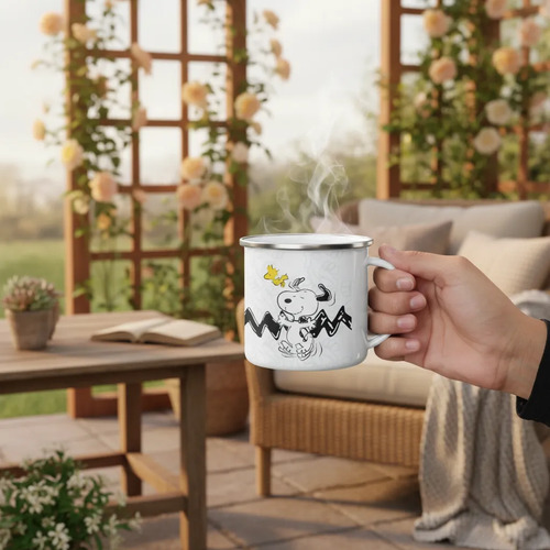 Taza Enlozada Snoopy - Aventuras Del Beagle Volador Blanco