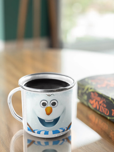 Taza Enlozada Sonrisas Heladas Con Olaf Blanco