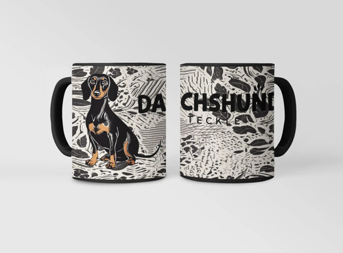 Taza Mágica Mascota Dachshund Elegancia Y Simpatía Negro Mascota
