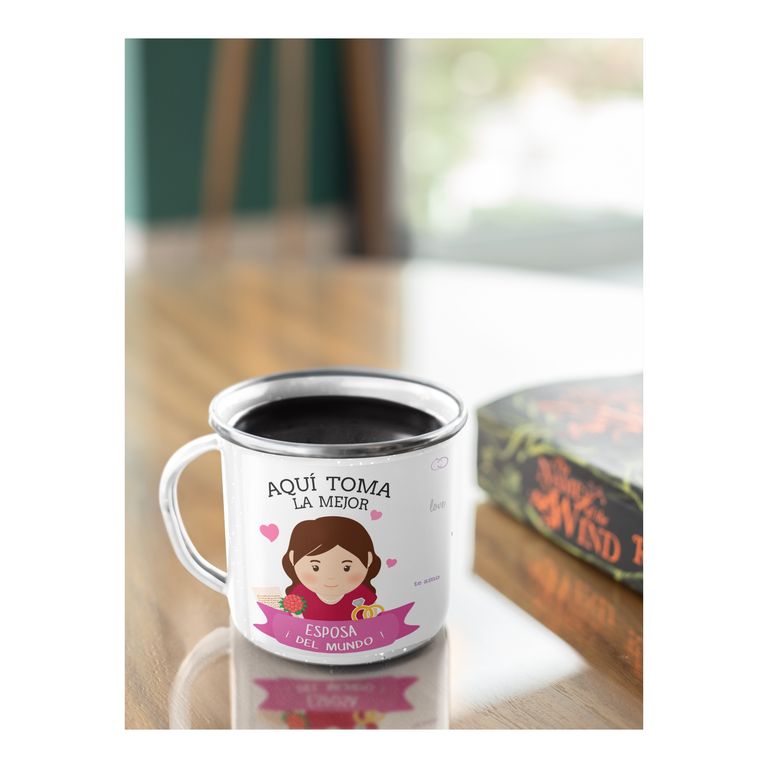 Taza Enlozada Esposa - Amor en Cada Sorbo