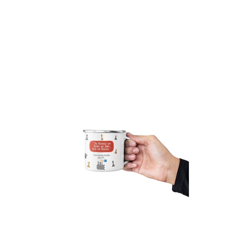 Taza Enlozada Día del Ajedrez - Estrategias y Reyes