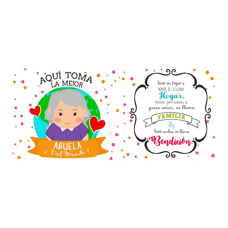 Taza Enlozada Mejor Abuela del Mundo - Dulzura y Sabiduría