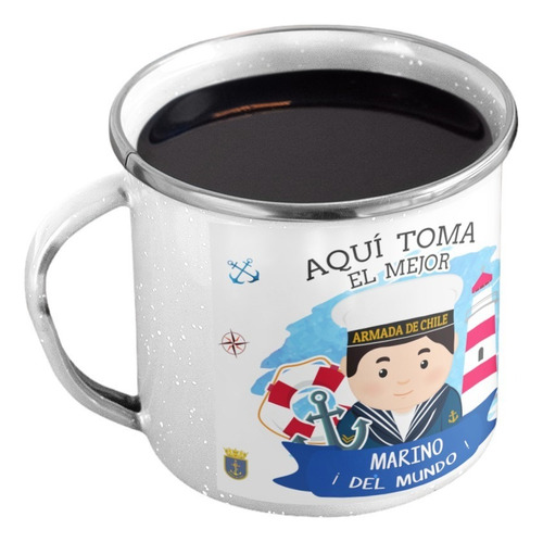 Taza Enlozada Orgullo Marino - Valor Y Vigor En Alta Mar