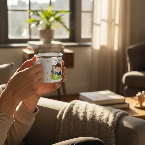 Taza Enlozada Volante Y Vainilla - Día De Conductor Blanco