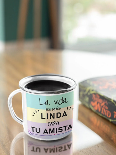 Taza Enlozada Amistad Gatuna Para Amantes De Los Gatos Blanco Amistad Gatuna
