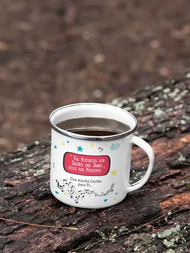 Taza Enlozada Con Notas Y Café - Maestro De Música
