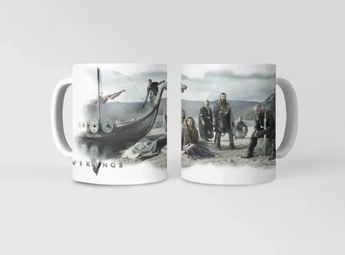 Taza Vikings - Conquistas Y Leyendas Nórdicas Blanco