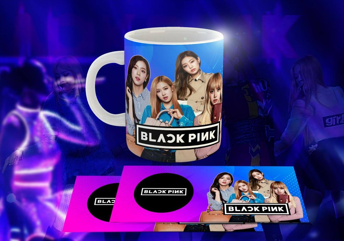 Taza Ceramica 11oz K-Pop Insp Blackpink Azul