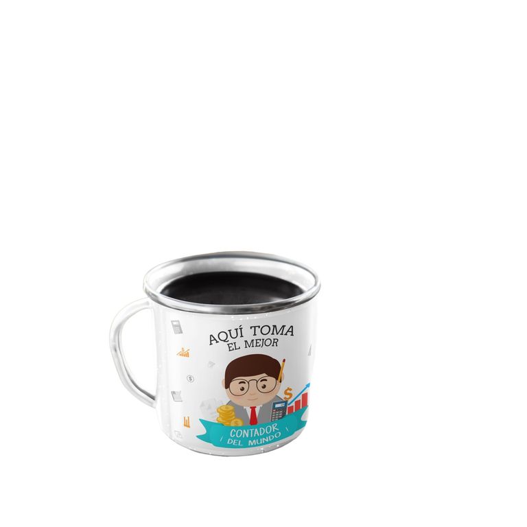 Taza Enlozada Balancea Tu Día con Café - Contador