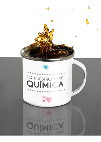 Taza Enlozada Enlaces Fuertes - Amor Y Ciencia Blanco Regalo Amor Y Química