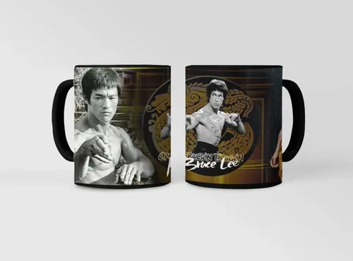 Taza Magica Bruce Lee Negro Bruce Lee El Dragón