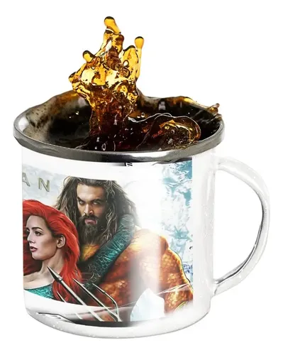 Taza Enlozada Reino De Atlantis - Aquaman Blanco