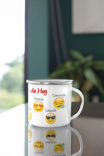 Taza Enlozada Expresiones Diarias En Emoticones Blanco Regalo Emoticones