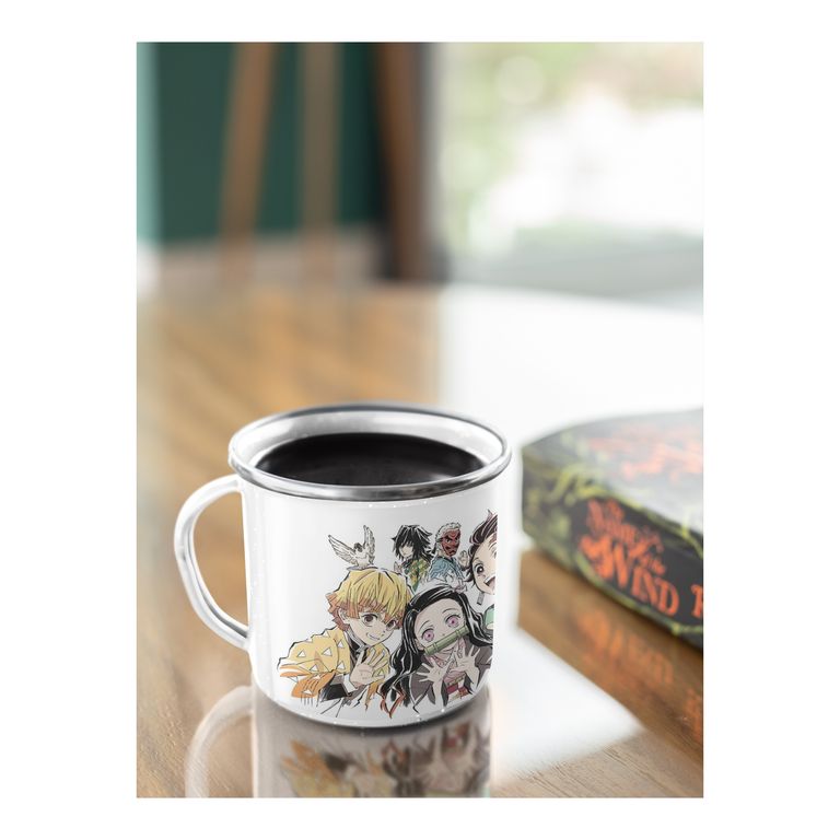 Taza Enlozada Espadas y Demonios con Demon Slayer