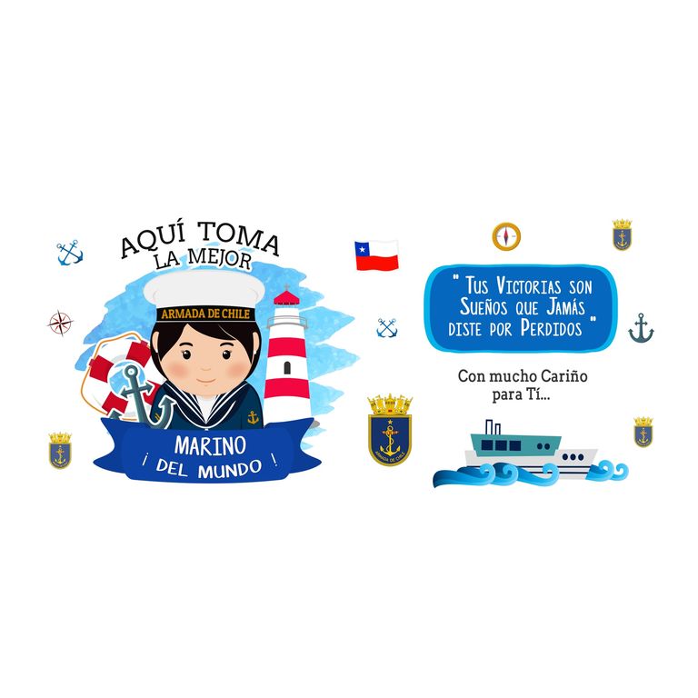 Taza Enlozada Orgullo Marino - Valor y Vigor en Alta Mar M
