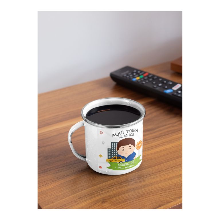 Taza Enlozada Volante y Vainilla - Día de Conductor