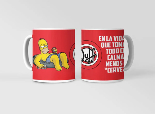 Taza Homero Simpson - Donas Y Duff Blanco