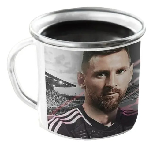 Taza Enlozada Lechera Lionel Messi Inter De Miami Negro Lionel Messi Inter