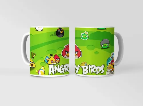 Taza Angry Birds - Catapulta De Colores Blanco