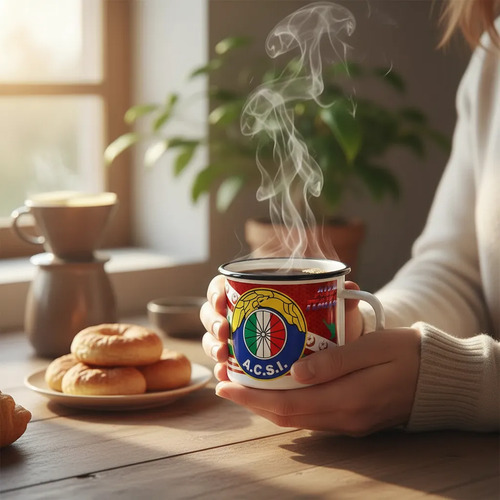 Taza Lechero Enlozado Club Deportivo Audax Italiano Fútbol Blanco Audax Italiano