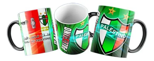 Taza Mágica Club Deportivo Palestino - Futbol Chileno Negro Fútbol